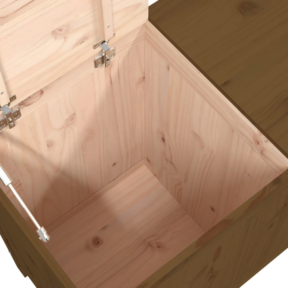 vidaXL Honey Brown Solid Pine Wood Laundry Basket 88.5 x 44 x 76cm Image 6
