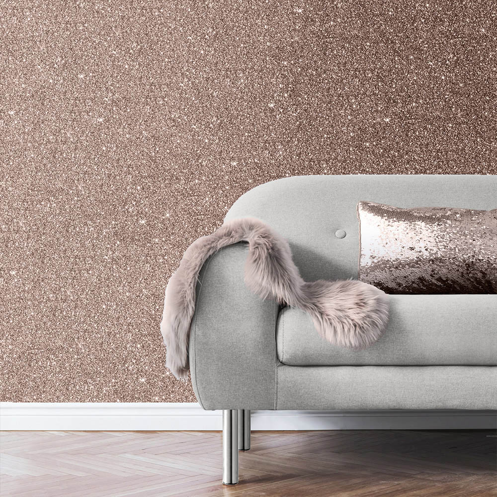 Muriva Sparkle Rose Gold Wallpaper Image 3