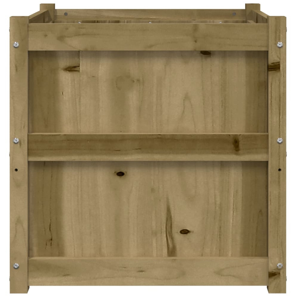 vidaXL Natural Impregnated Pine Wood Garden Planter 60 x 60 x 60cm 2 Pack Image 5
