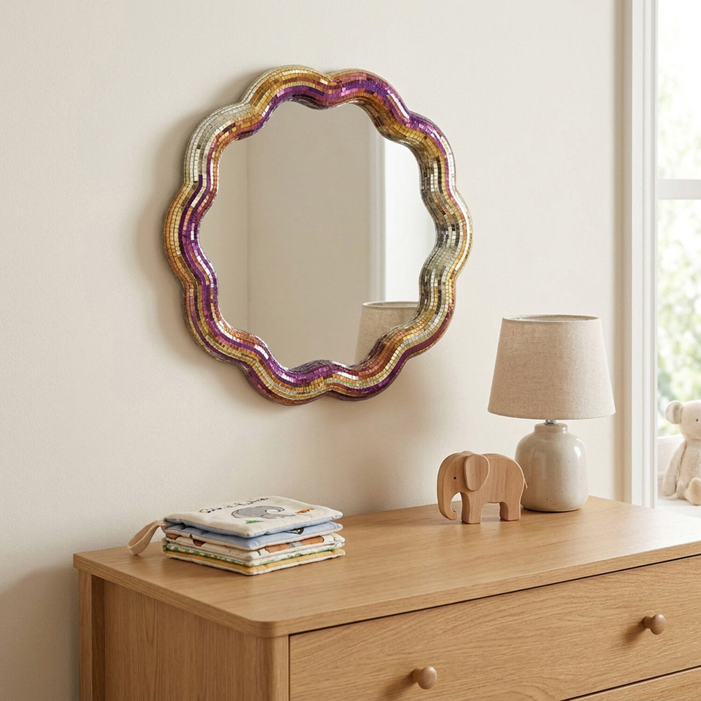 Duo Tone Scalloped Disco Mirror Image 5