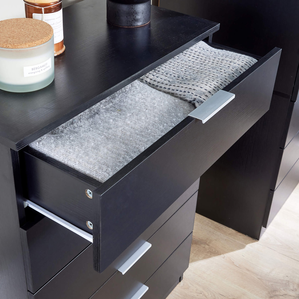 Home Source Phoenix 5 Drawer Black Chest of Drawer Image 3