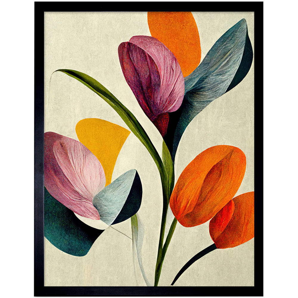 Wee Blue Coo Bold Boho Coral Mustard Spring Framed Wall Art Print 30 x 41cm Image 1