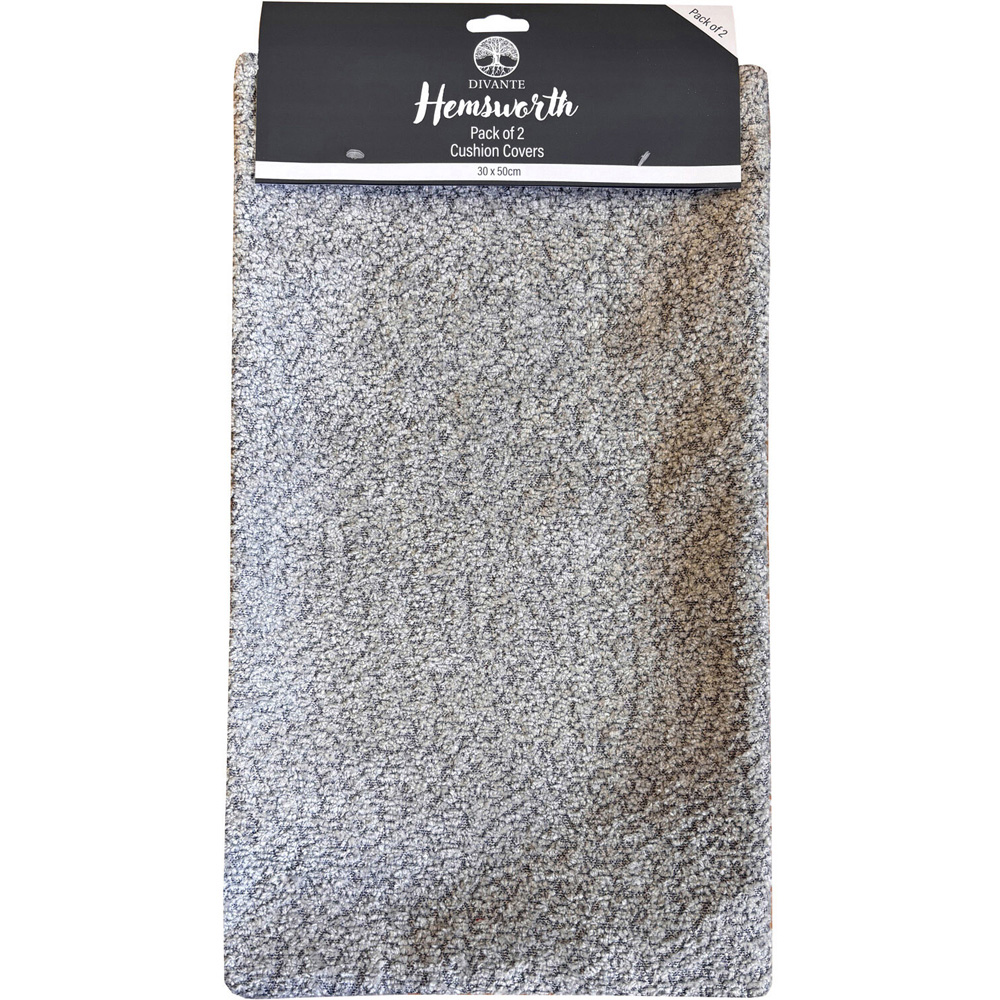 Pack of 2 Hemsworth Boucle Cushion Covers Silver Image 1