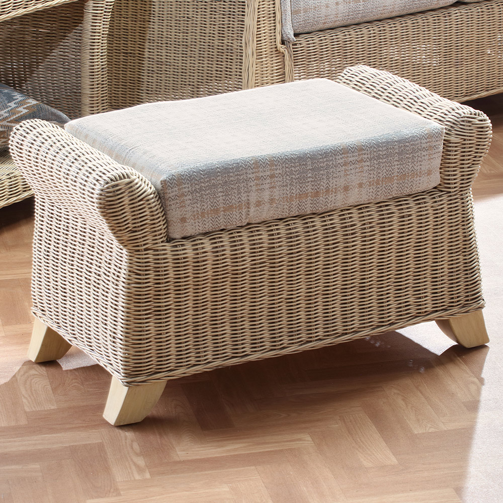 Desser Clifton Natural Rattan Footstool with Storage Image 1