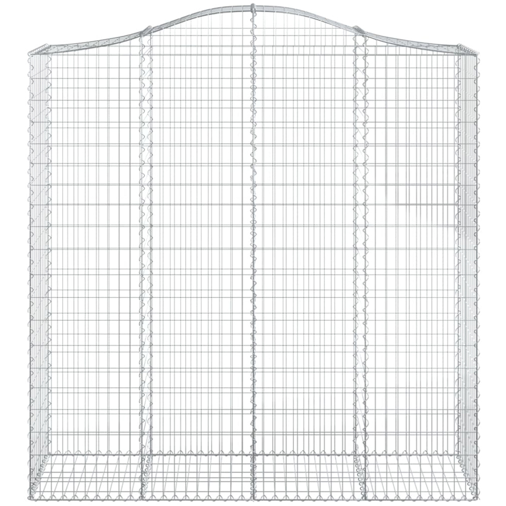 vidaXL Silver Galvanised Iron Arched Gabion Basket 200 x 50 x 200/220cm 5 Pack Image 2