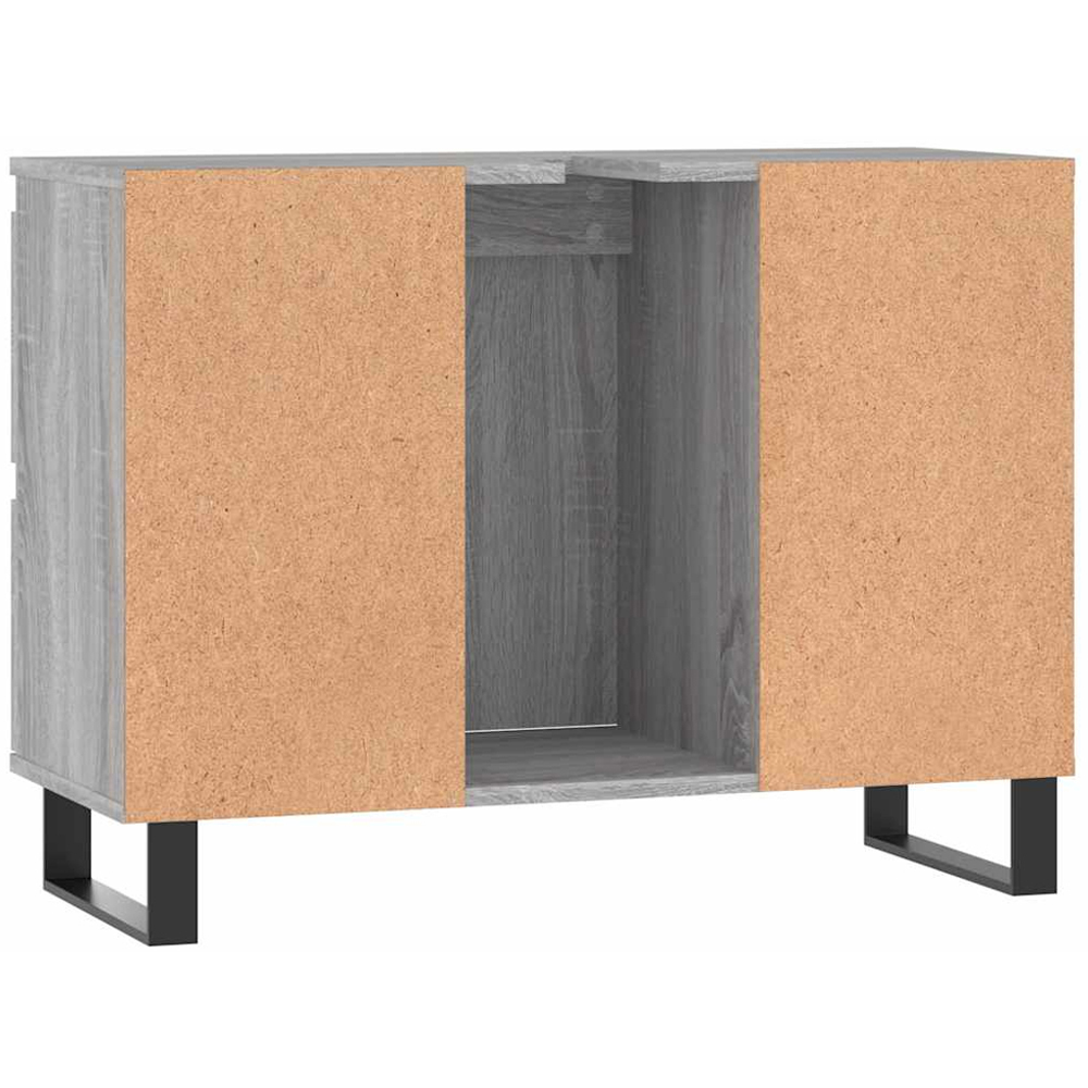 vidaXL Single Door 4 Drawer Grey Sonoma Bathroom Cabinet Image 7