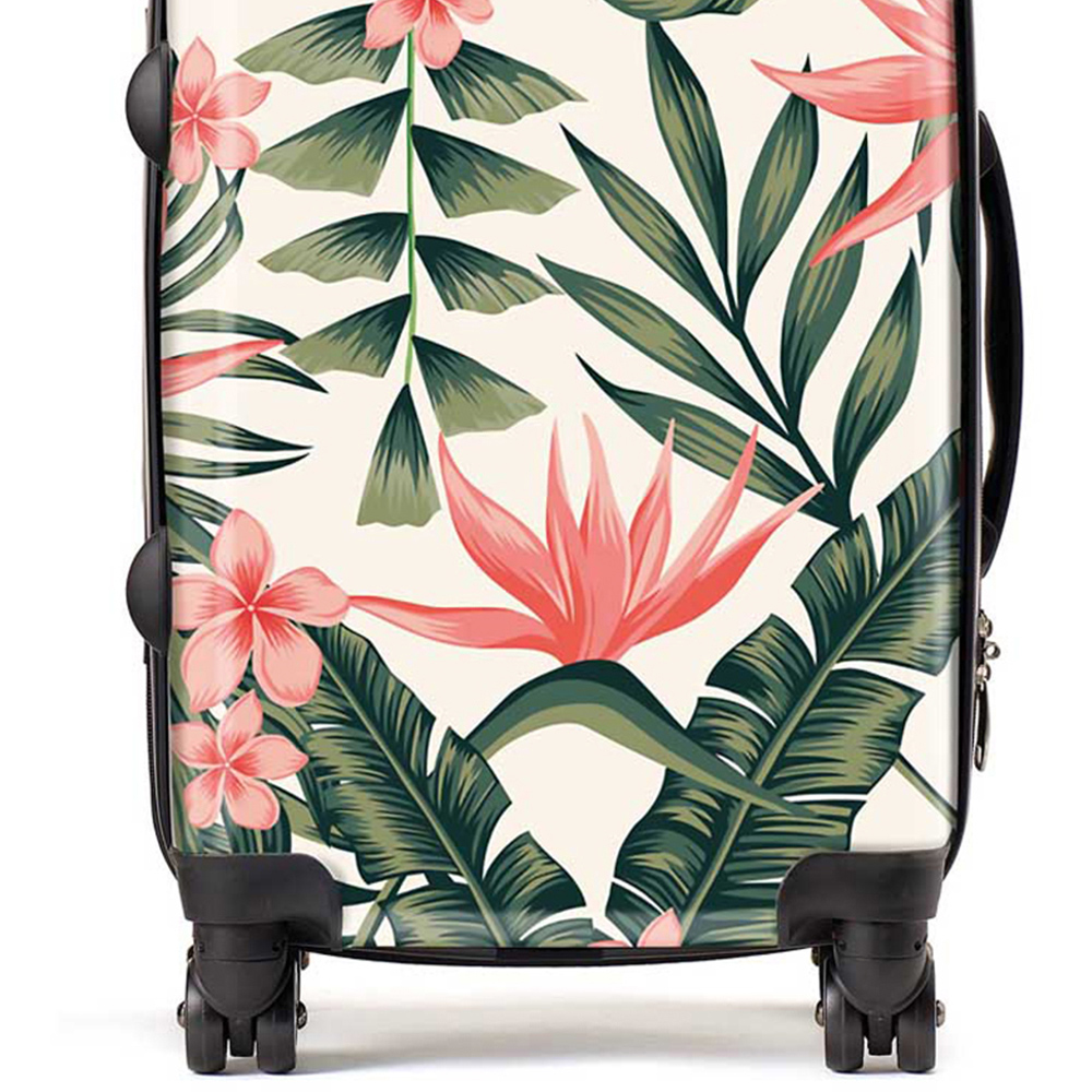 Warren Reed Designer Cabin Dark Tropical Green Leaves Suitcase Image 2
