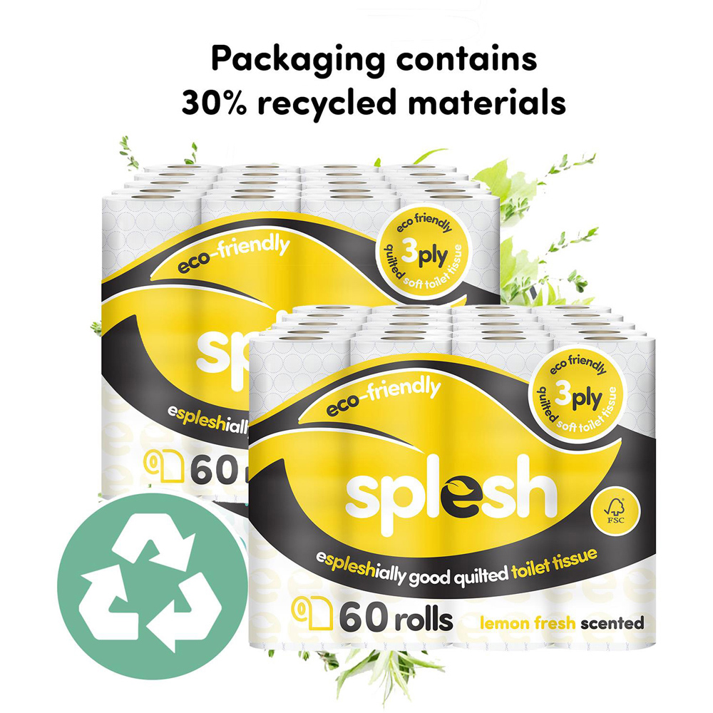 Splesh Quilted Lemon Soft Toilet Tissue 120 Rolls 3 Ply Image 2