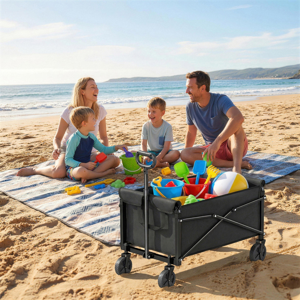 Outsunny 81L Black Folding Festival Trolley Image 3