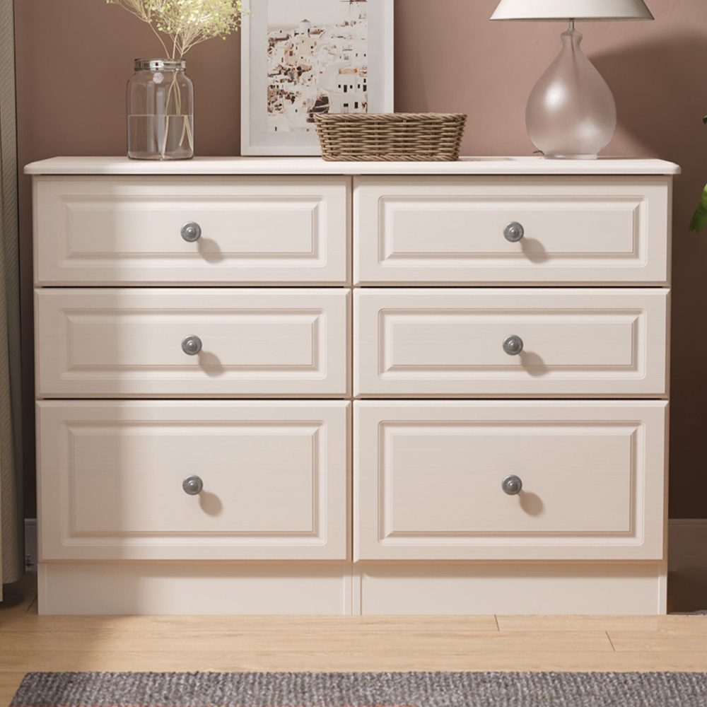 Crowndale Pembroke 6 Drawer Kashmir Ash Wide Chest of Drawers Ready Assembled Image 1