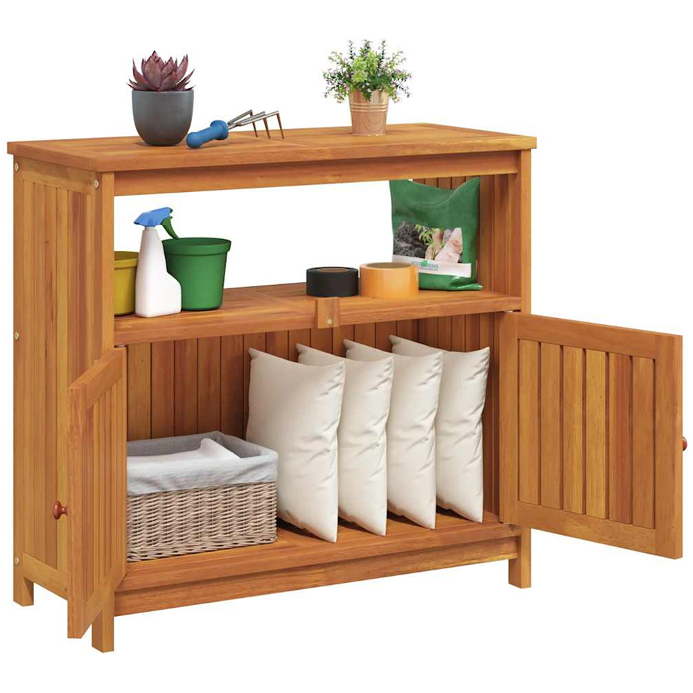 vidaXL 2 Door Single Shelf Garden Console Table Image 4