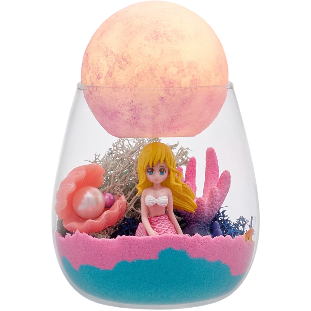 H&O Direct Kids DIY Mermaid Moon LED Terrarium Kit with Remote Image 2
