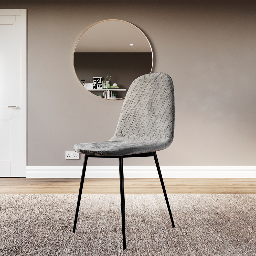 Vida Designs Luton Set of 2 Grey Dining Chairs Image 3