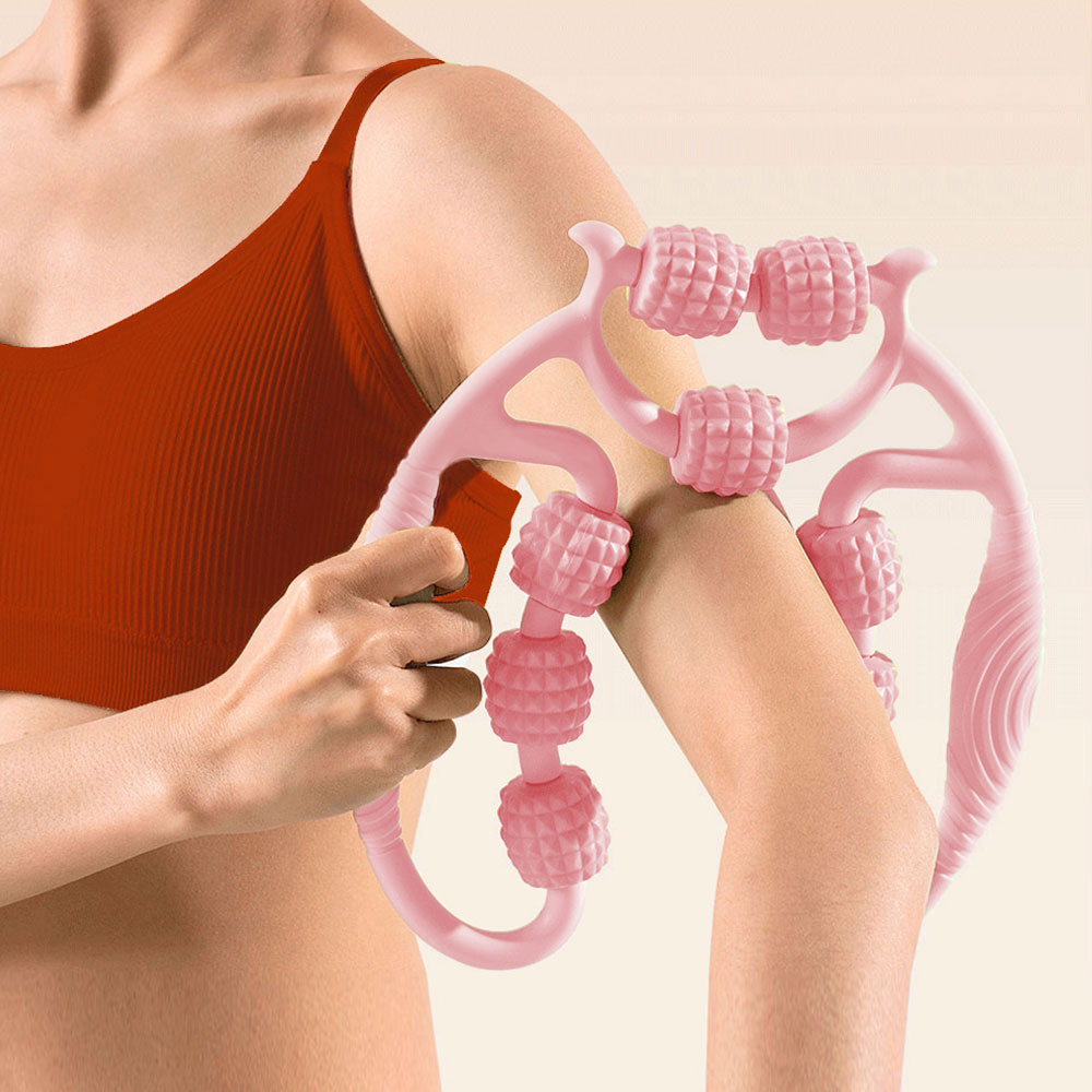 Home & Outdoor Direct Pink 9 Wheel Leg Muscle Roller Massager Image 2