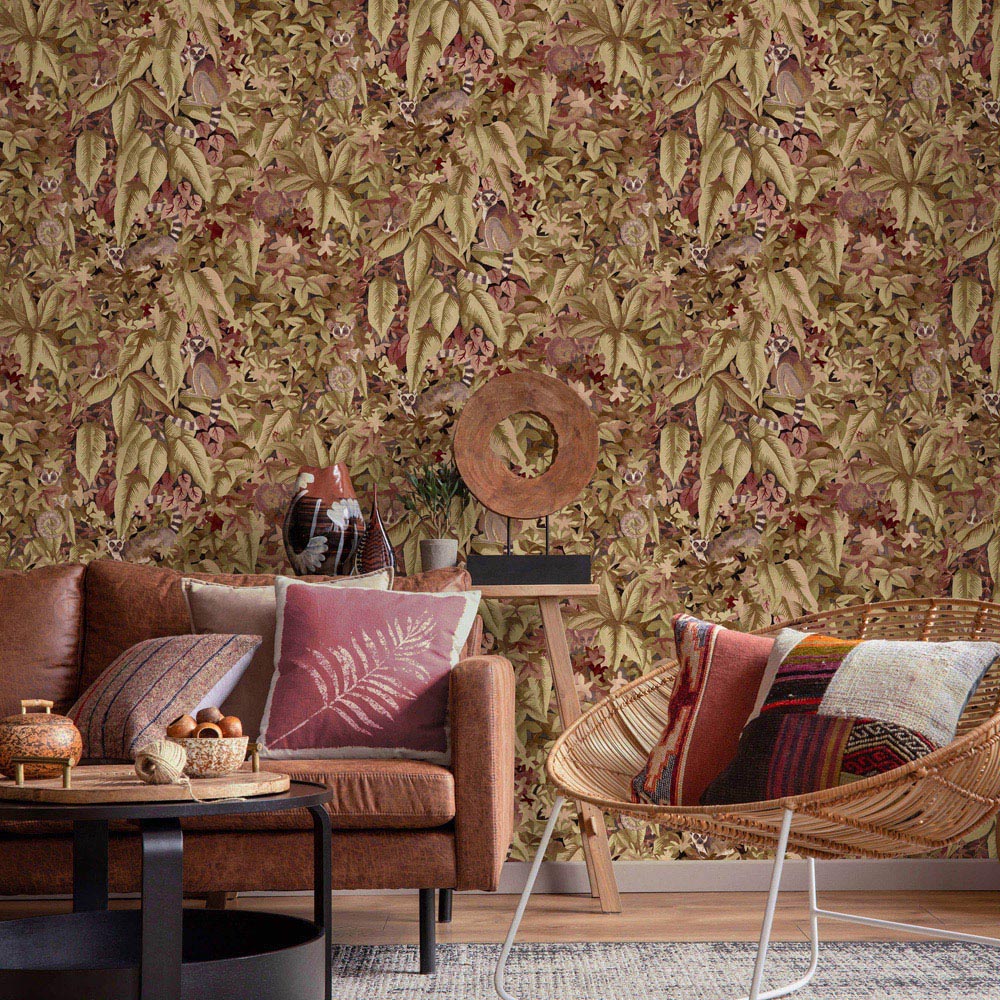 Holden Decor Lemur Leaves Berry Wallpaper Image 3