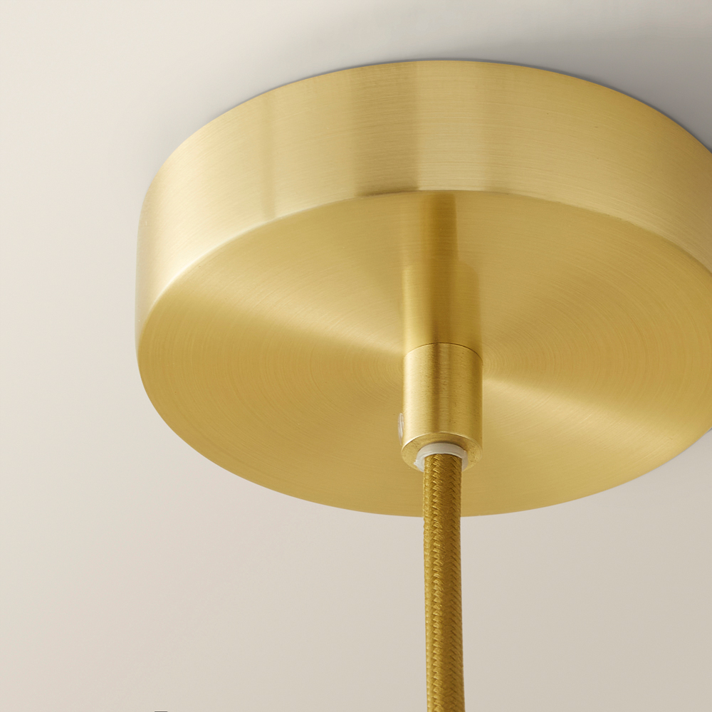 ValueLights Maddison Ribbed Glass Shade Brushed Gold Capped LED Ceiling Pendant Light Image 4