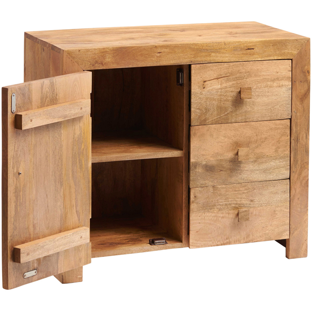 Brooklyn Napoli Toko Single Door 3 Drawer Light Mango Sideboard Image 3