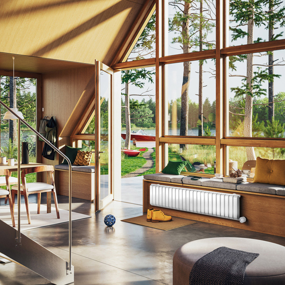 Terma Warp-Room E Wi-Fi Matt White Electric Radiator 1000W 330 x 1565mm Image 2