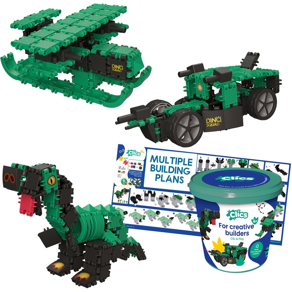 Clics Bucket Dino World Play Set Image 2