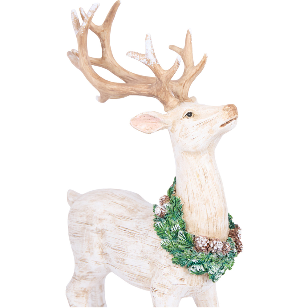 Scandi Wood Effect Reindeer Decoration Image 4
