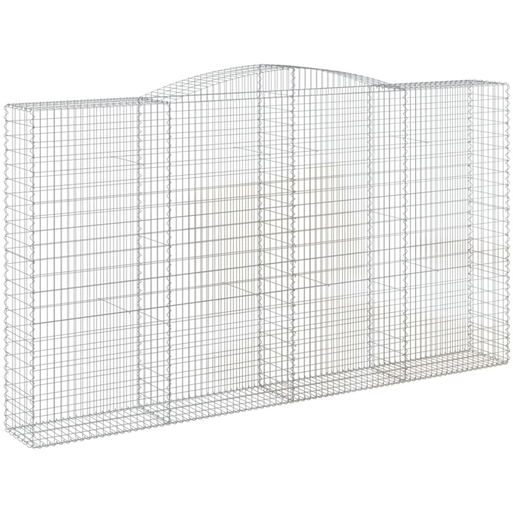 vidaXL Silver Galvanised Iron Arched Gabion Basket 400 x 50 x 220/240cm 3 Pack Image 1