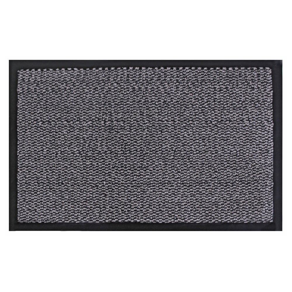JVL Commodore Grey and Black Barrier Doormat Image 1