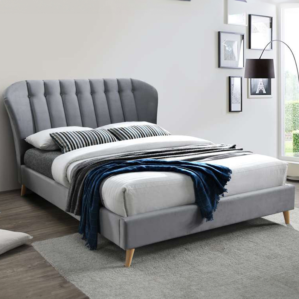 Elm Small Double Grey Bed Frame Image 1