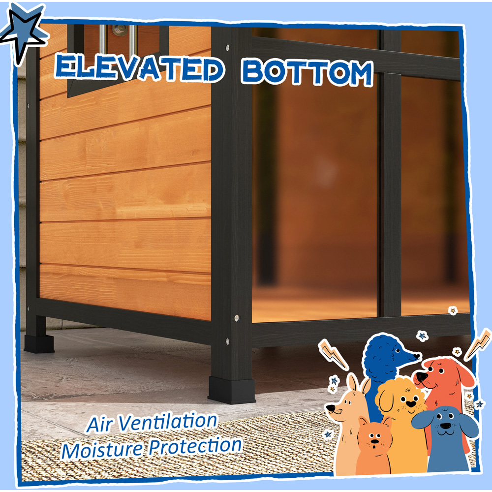 PawHut Wooden Yellow Dog Kennel with Removable Floor Image 6