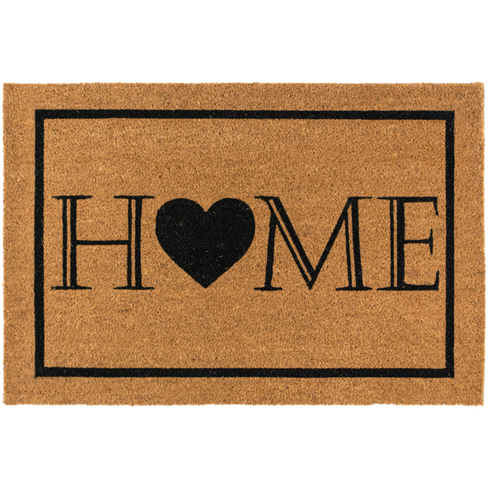 JVL Heart Home Welcome Coir Latex Backed Door Mat 60 x 90cm Image 1