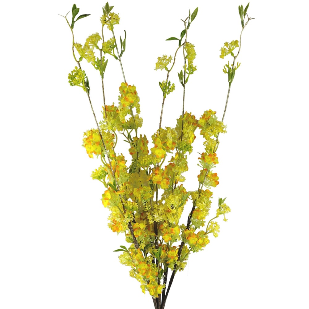 Leaf Yellow Blossom Artificial Spray Stem 100cm 6 Pack Image 2