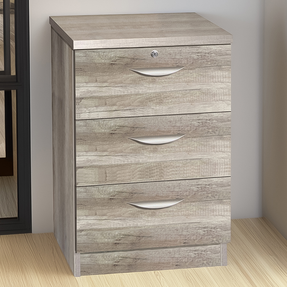 R White Cabinets 3 Drawer Grey Storage Unit Image 1