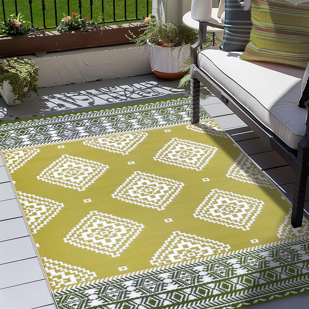 Green Decore Venice Golden Green and Deep Forest Green Outdoor Rug 120 x 180cm Image 6