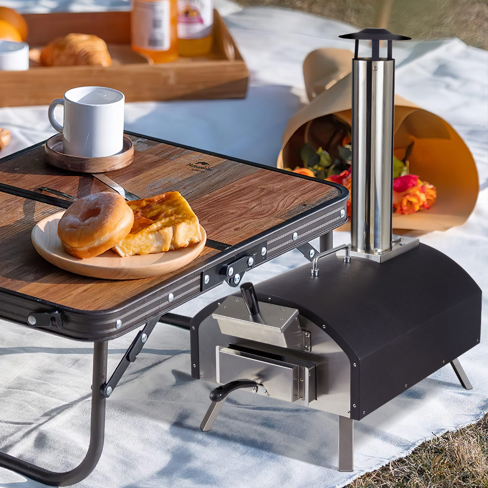 Living and Home Black Stainless Steel Pizza Oven with Pizza Stone Image 8