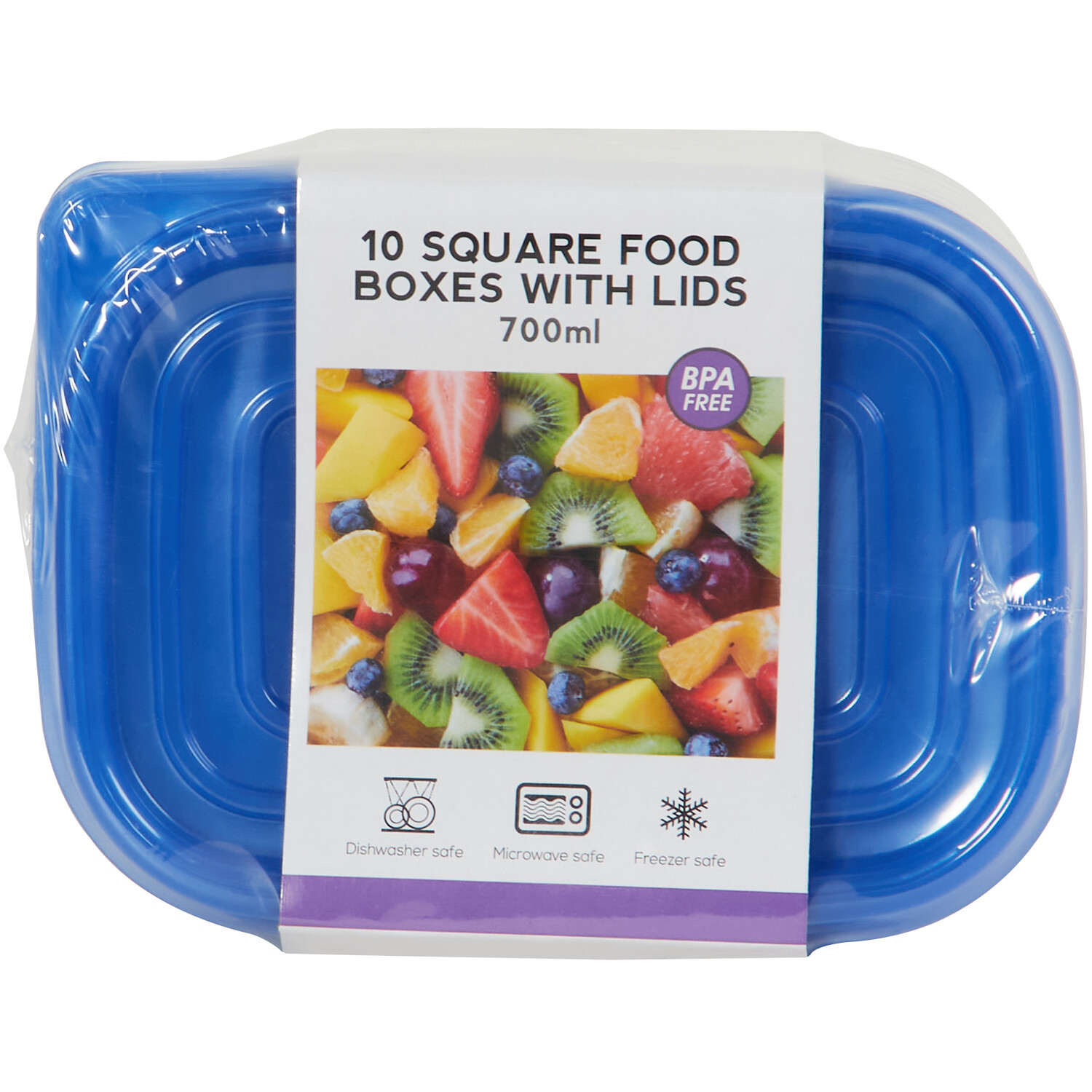 Pack of 10 Square Food Boxes with Lids Image 3