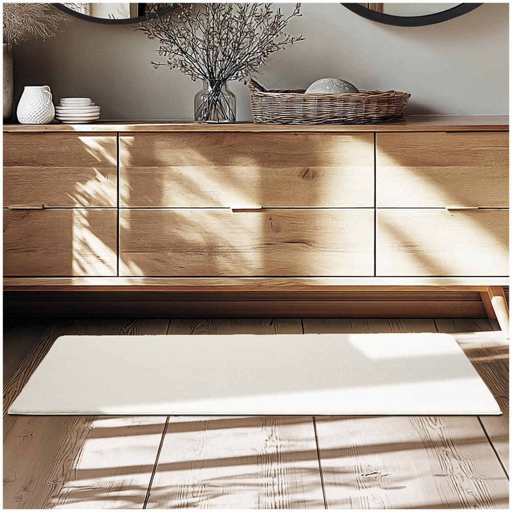 tectake Zonelle Cream Short Pile Ultra Soft Rug 110 x 60cm Image 2