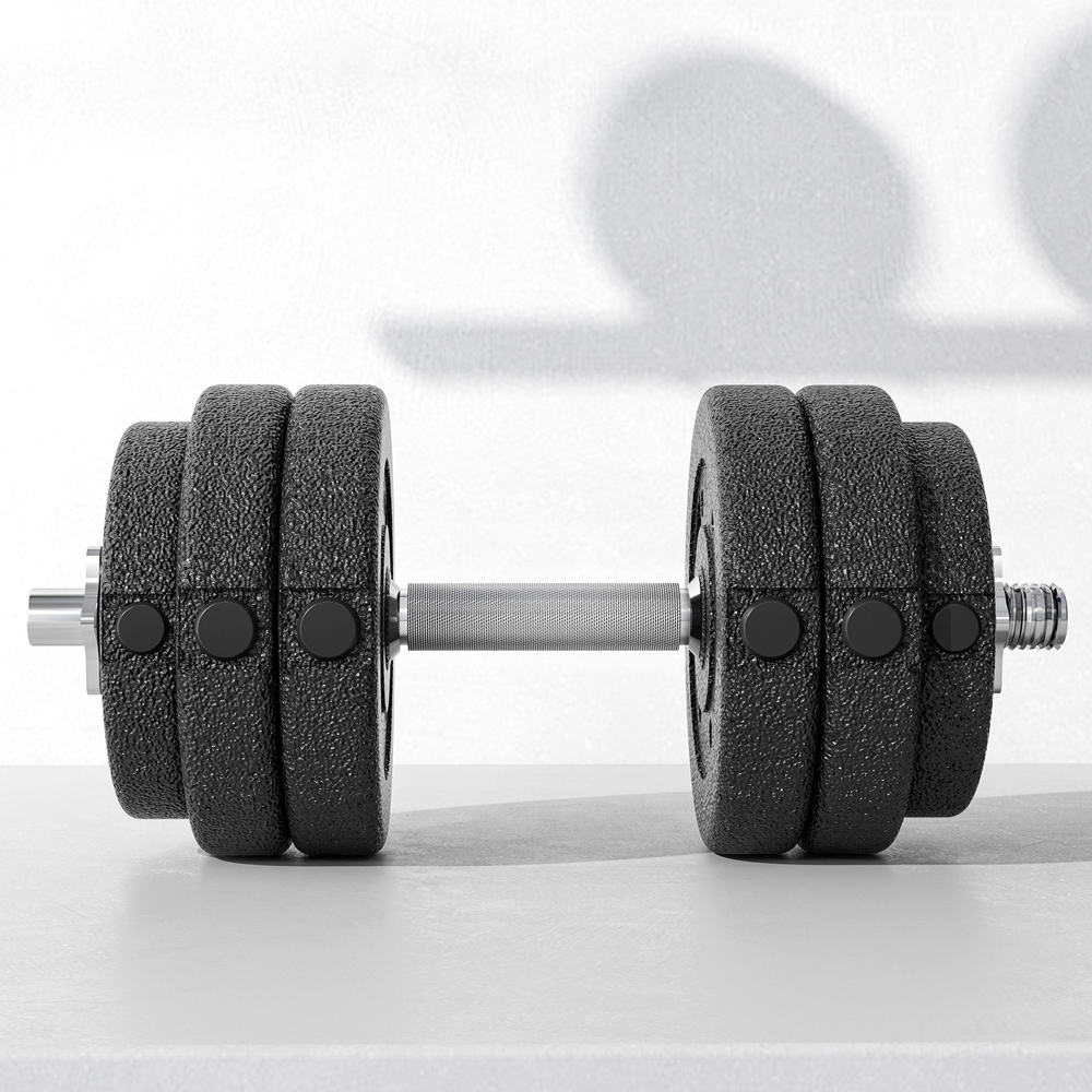 HOMCOM Black Adjustable Dumbbell Set 30kg 2 Pack Image 3