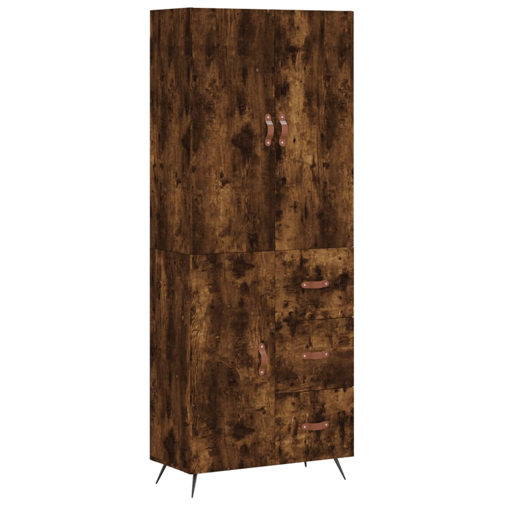 vidaXL 3 Door 3 Drawer Smoked Oak Highboard Image 2
