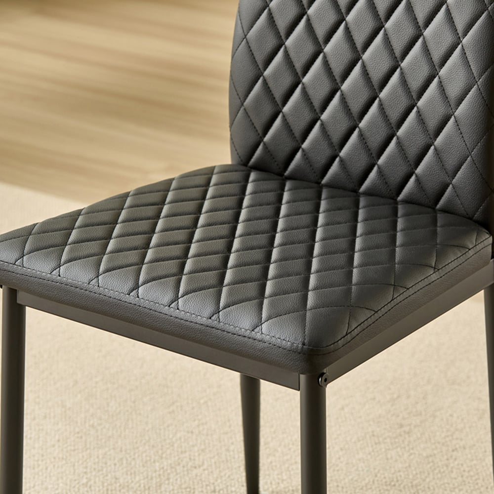 Indoor Living Emily Set of 4 Black Leather Dining Chair Image 2