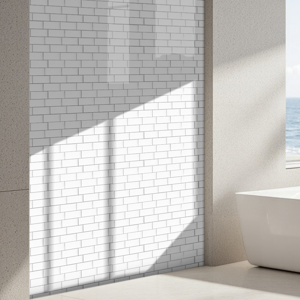 Living and Home Brick Effect Light Beige Rectangle Self Adhesive Wall Sticker 10 Pack Image 8