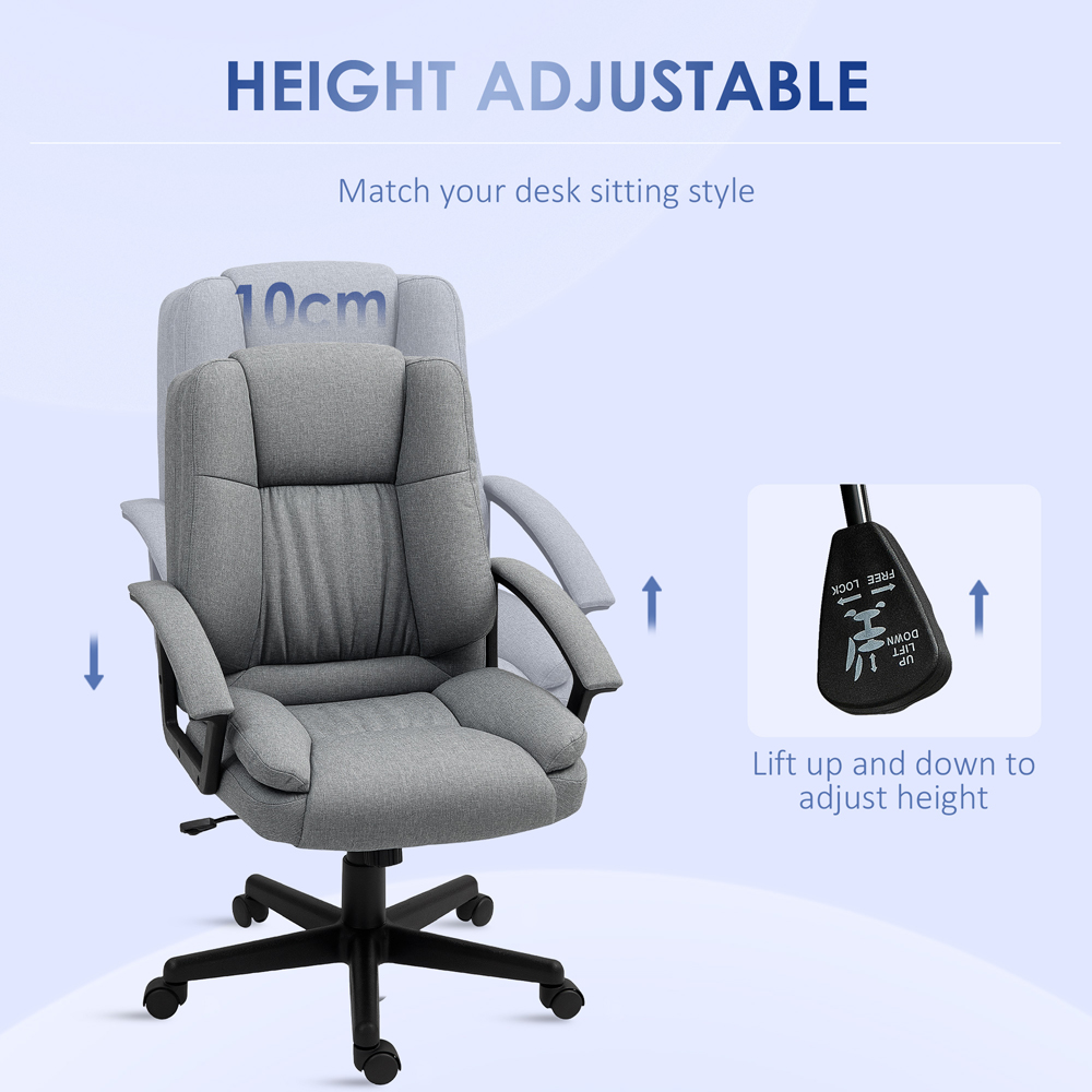 Portland Grey Swivel Mid Back Executive Office Chair Image 4