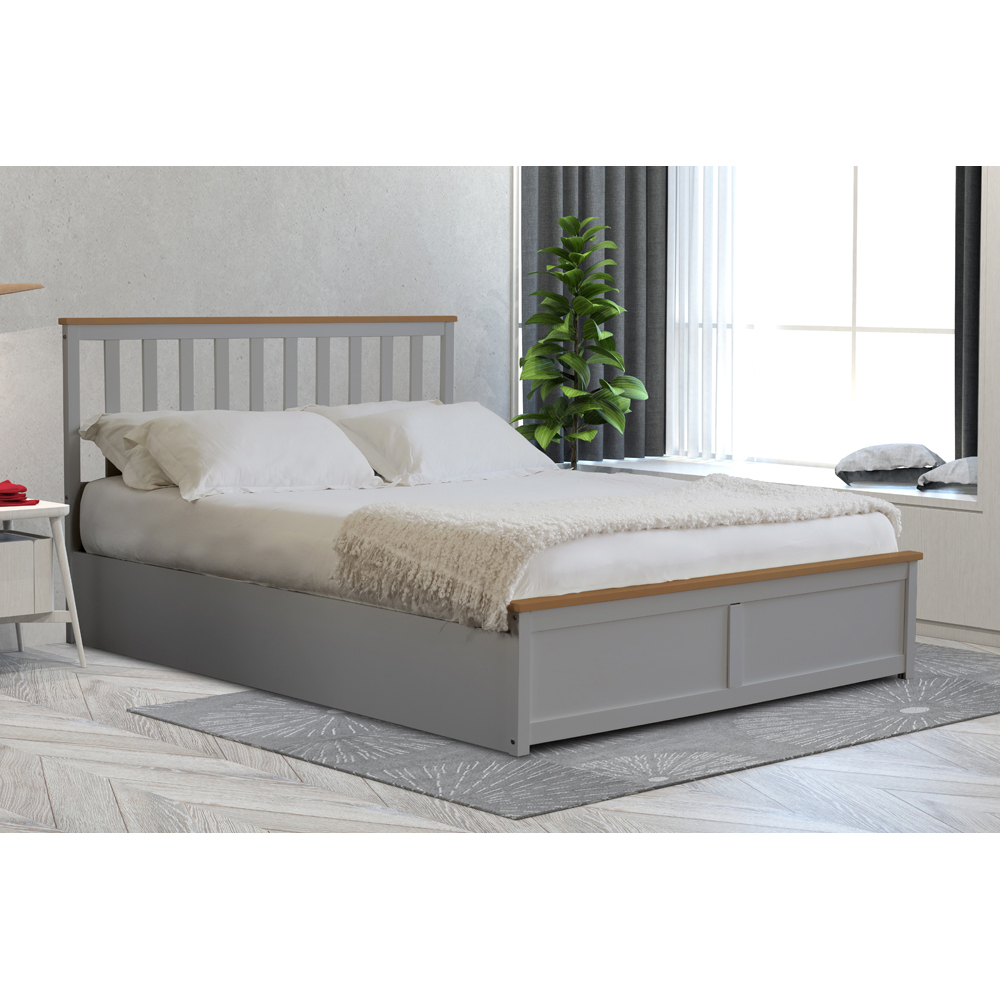 Comfy Living Small Double Grey Gas Lift Ottoman Bed Image 6