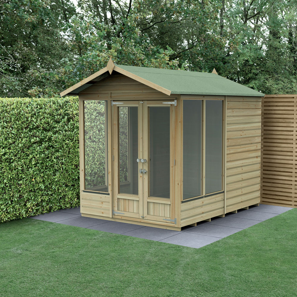 Forest Garden 6 x 8ft Beckwood Double Door 5 Window Apex Summerhouse Image 2