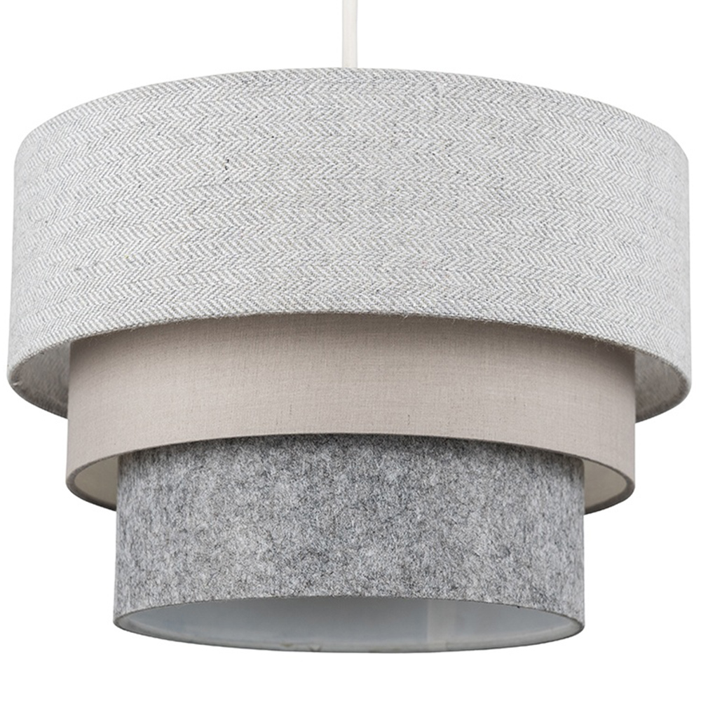 ValueLights Aztec 3 Tier Grey Herringbone Ceiling Light Shade Image 1
