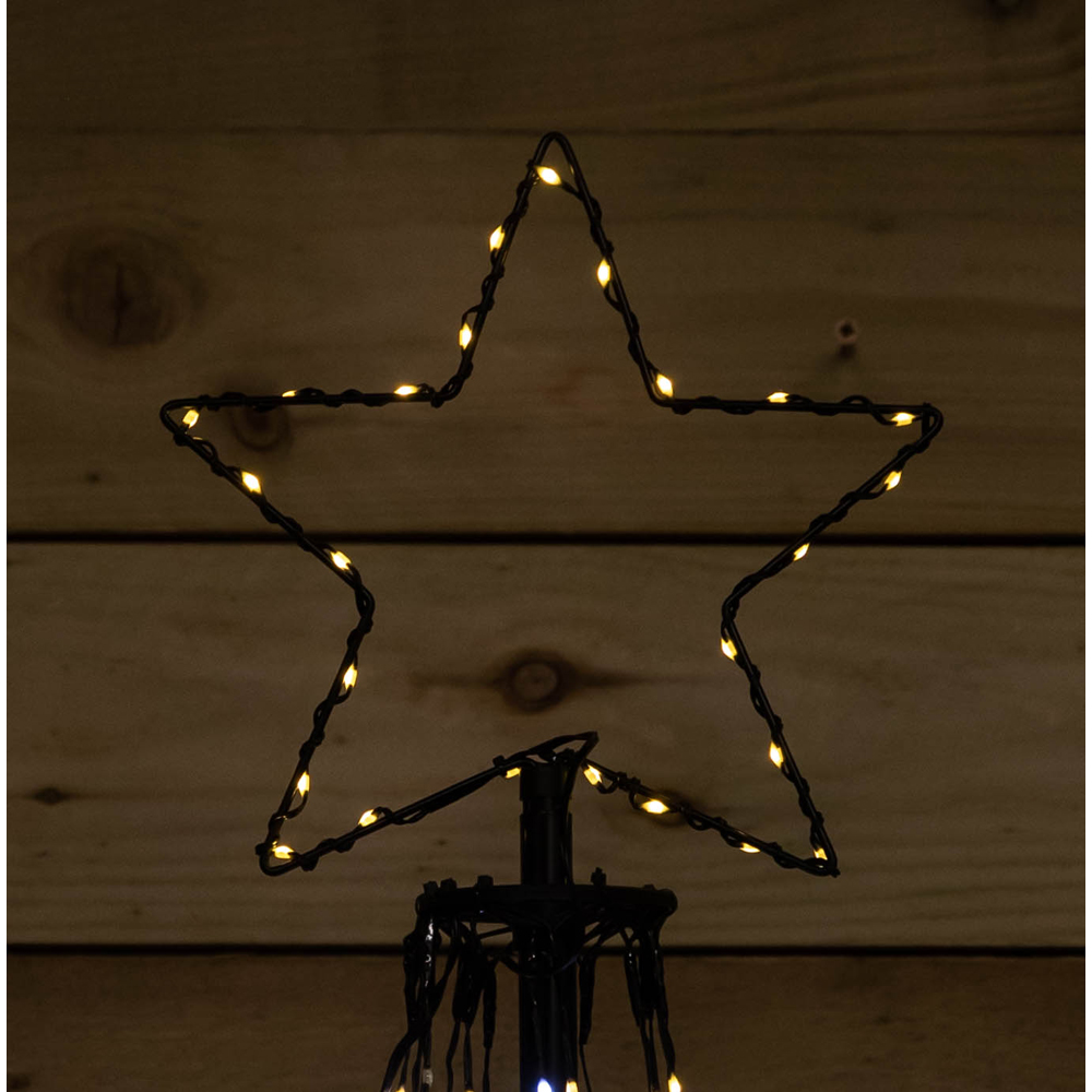 Samuel Alexander Pre-Lit White and Warm White LED Pyramid Christmas Cone Tree 140cm Image 3