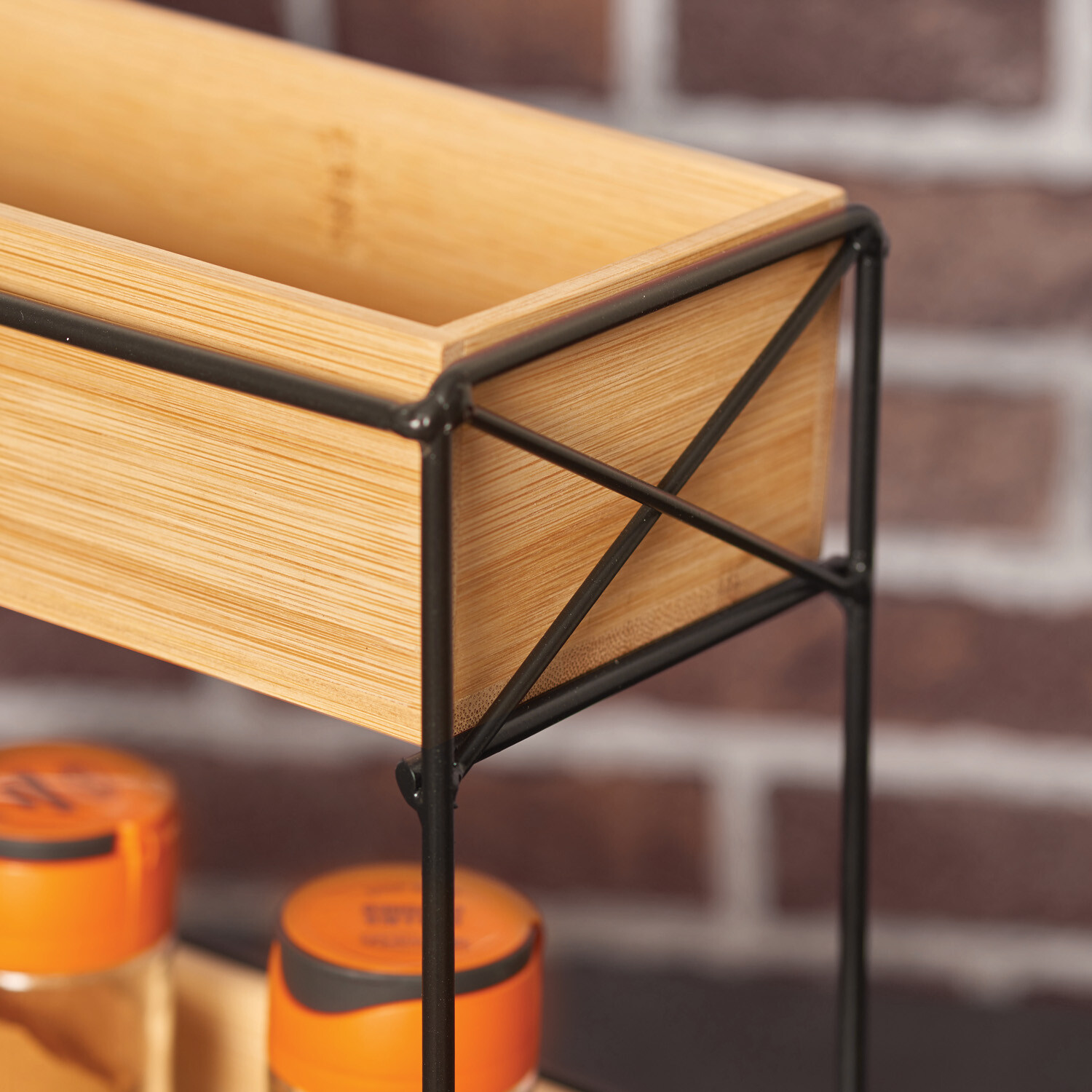 Brooklyn 2 Tier Bamboo Spice Rack Image 3