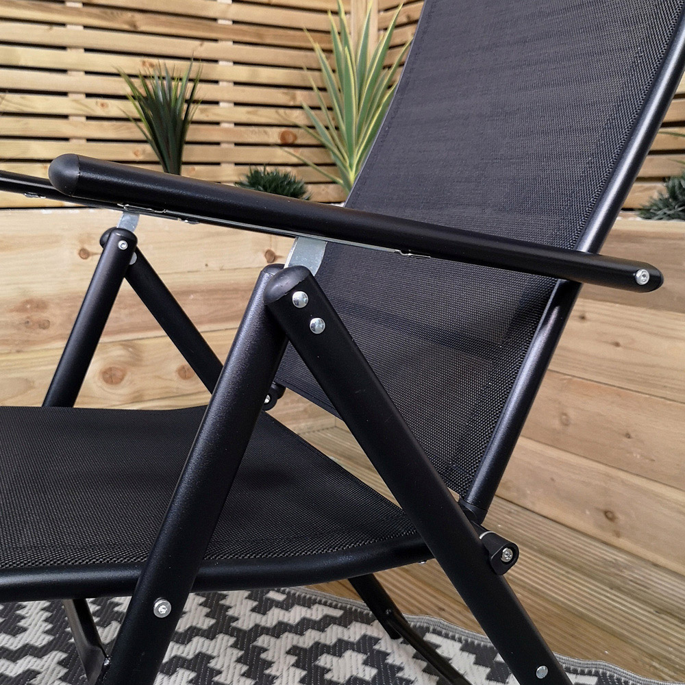 Samuel Alexander Black Reclining Folding Chair Image 5