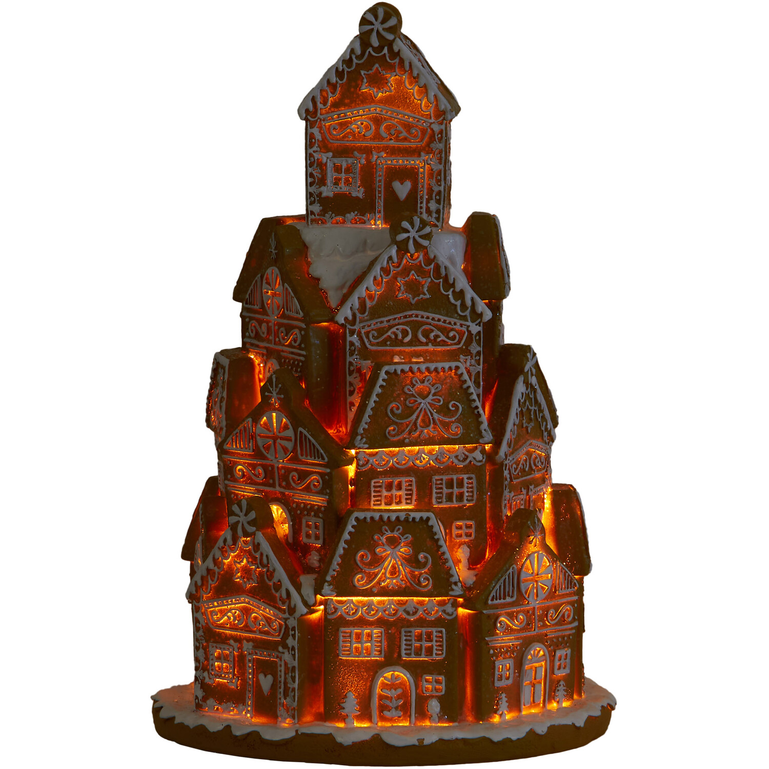 LED Frosted Gingerbread Village Scene Image 3