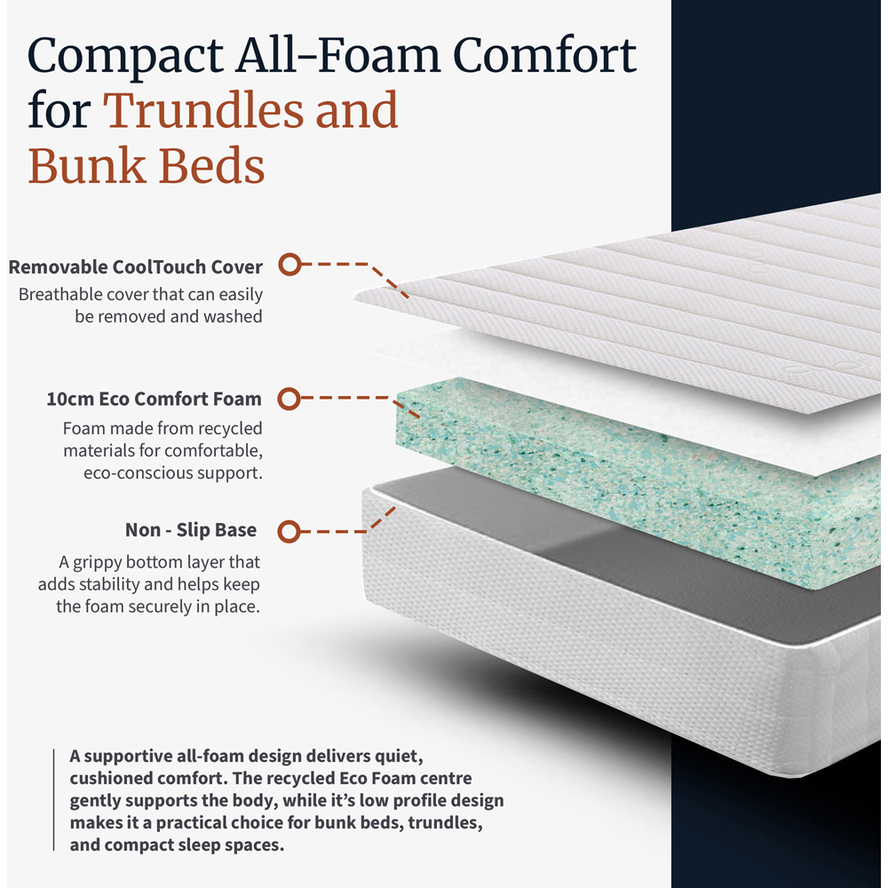 Visco Therapy Thrive Kids European Single Trundle Eco Comfort Foam Mattress Image 7