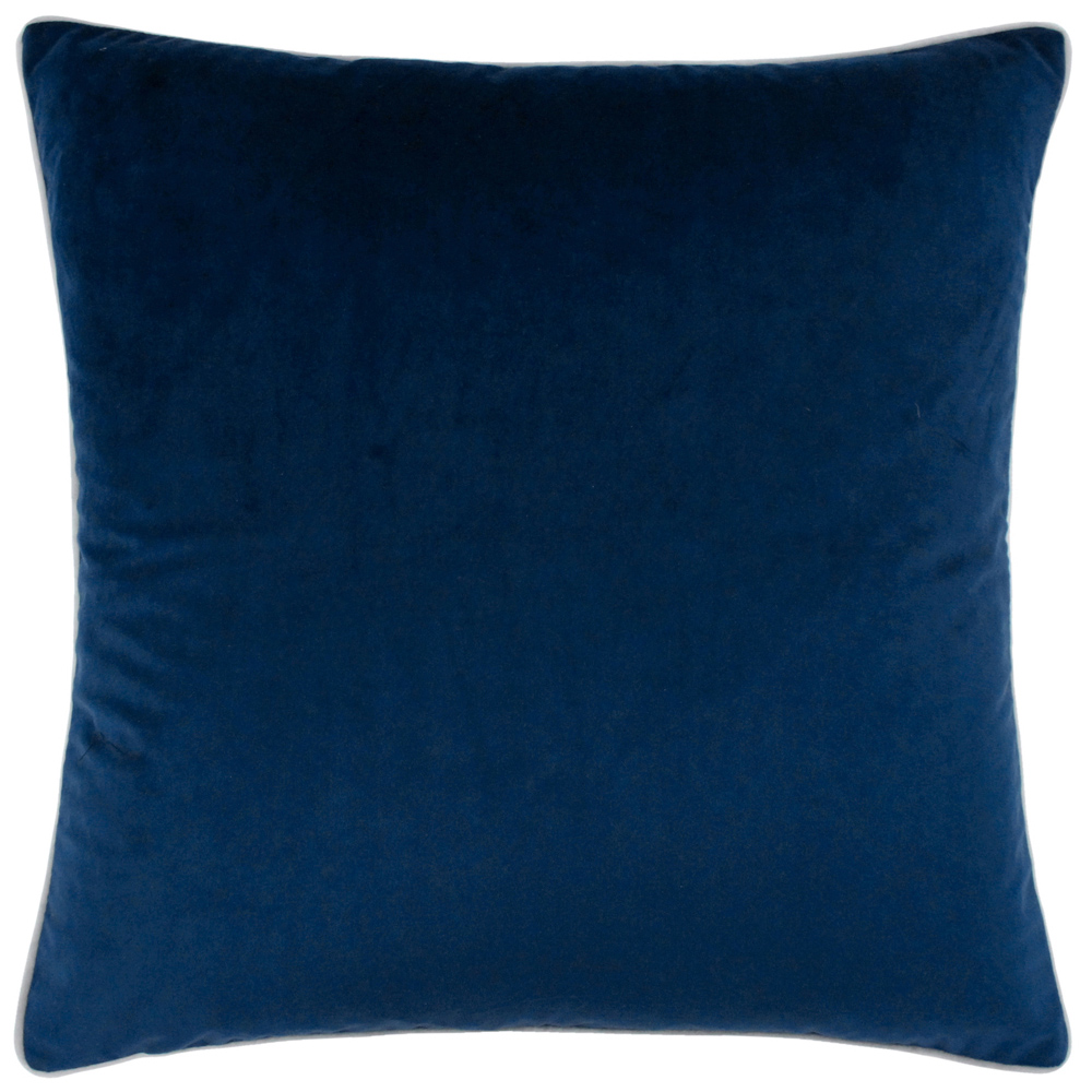 Paoletti Meridian Navy Silver Velvet Cushion Image 1