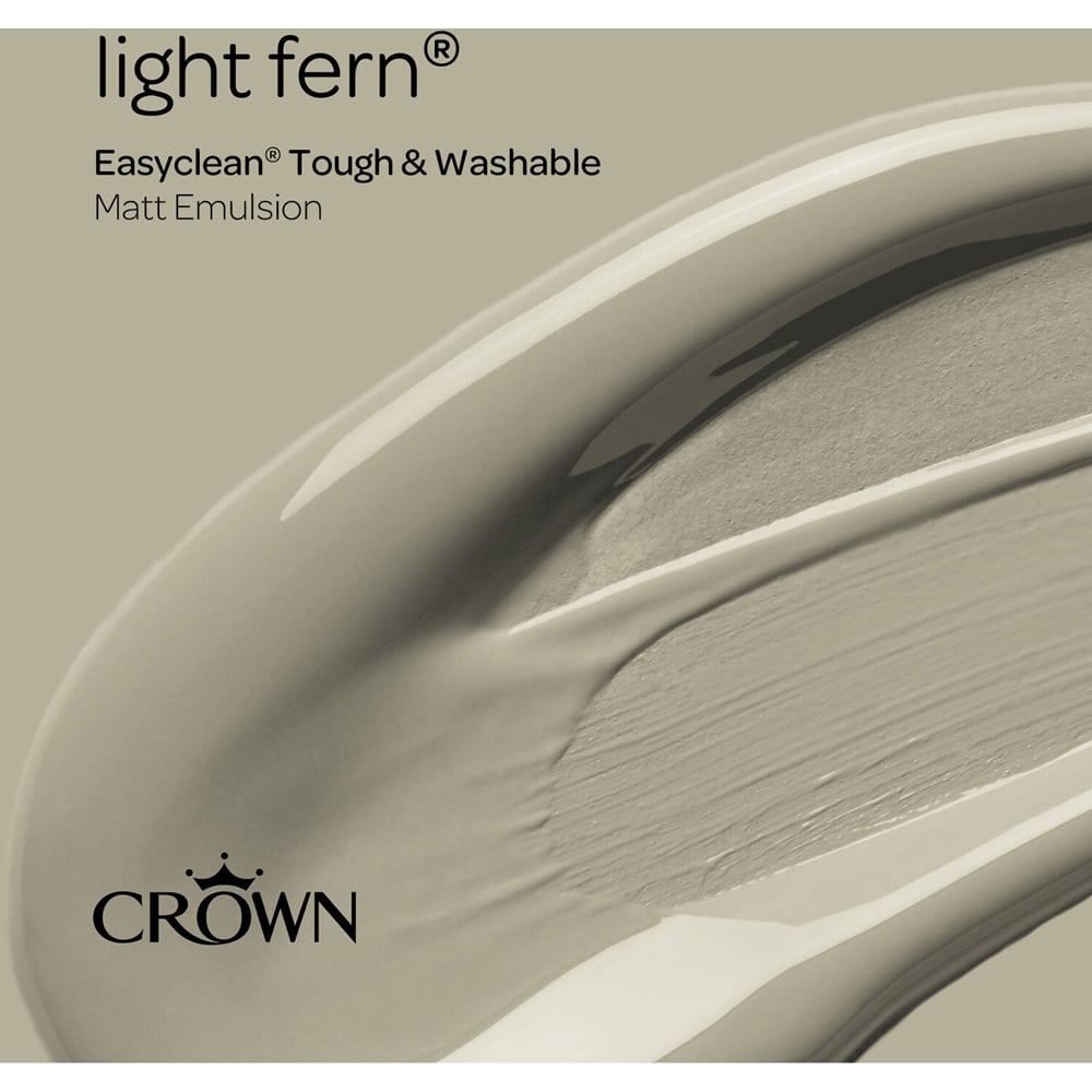 Crown Easyclean Walls and Ceilings Light Fern Matt Emulsion Paint 2.5L Image 8